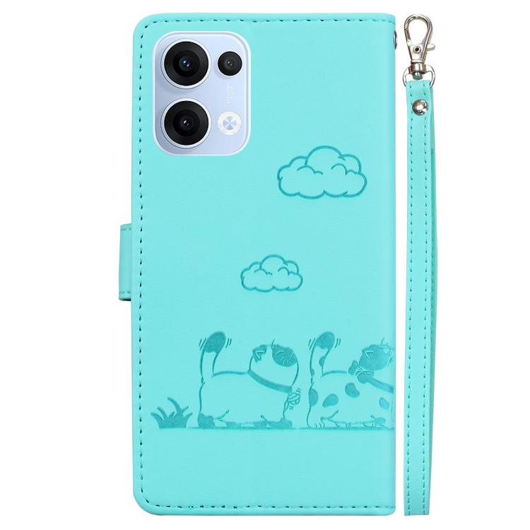 For OPPO Reno13 Global Cute Cats RFID Leather Phone Case