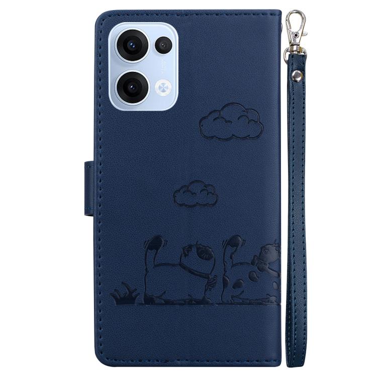 For OPPO Reno13 Global Cute Cats RFID Leather Phone Case