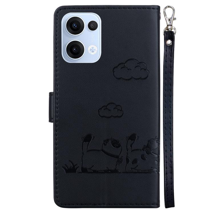 For OPPO Reno13 Global Cute Cats RFID Leather Phone Case