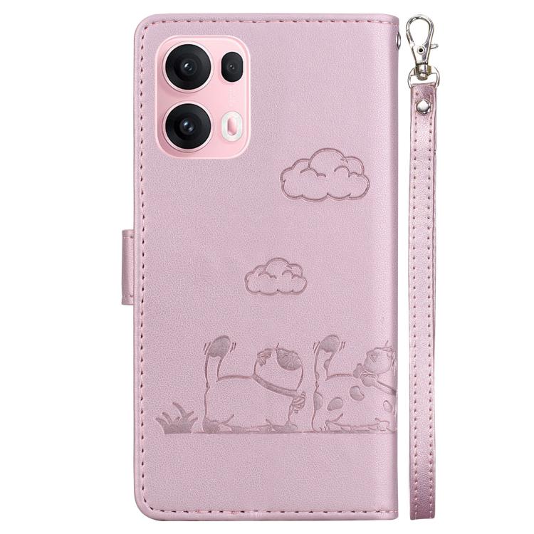 For OPPO Reno13 Pro Global Cute Cats RFID Leather Phone Case