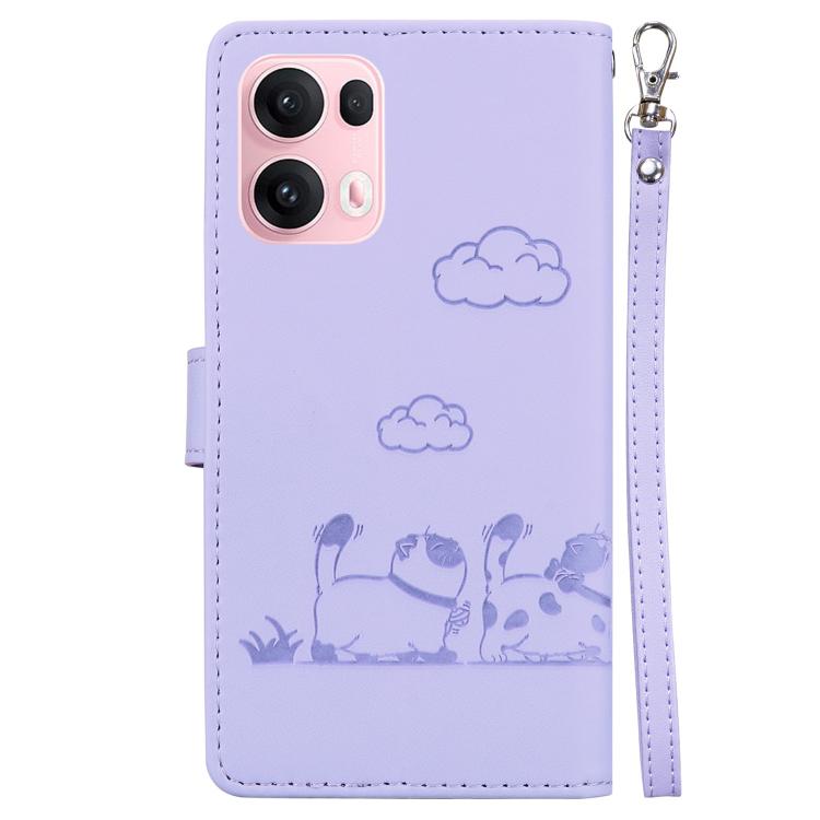 For OPPO Reno13 Pro Global Cute Cats RFID Leather Phone Case