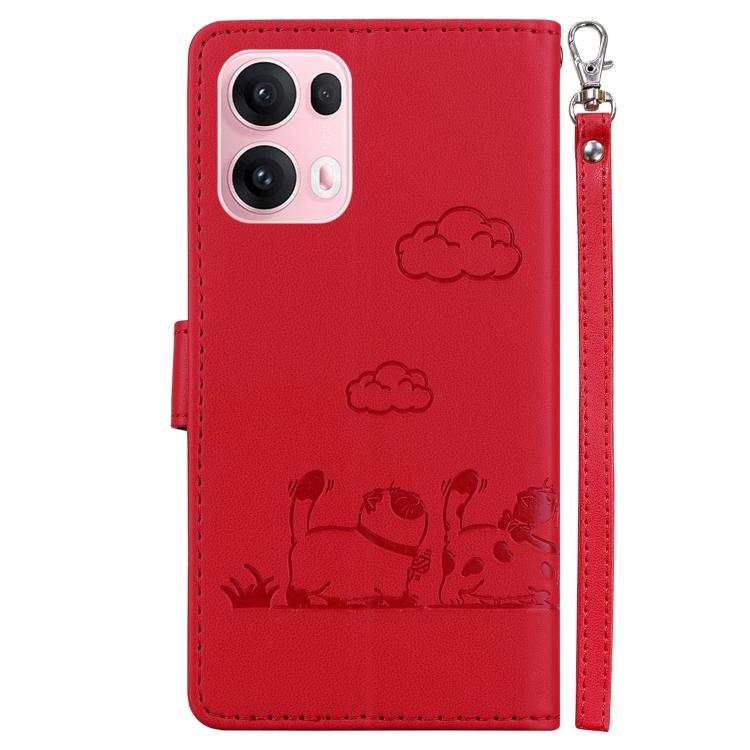 For OPPO Reno13 Pro Global Cute Cats RFID Leather Phone Case