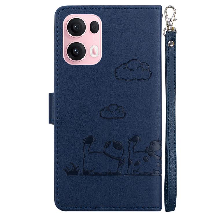 For OPPO Reno13 Pro Global Cute Cats RFID Leather Phone Case