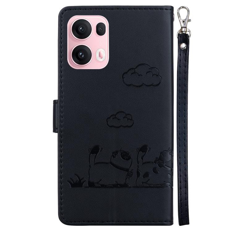 For OPPO Reno13 Pro Global Cute Cats RFID Leather Phone Case