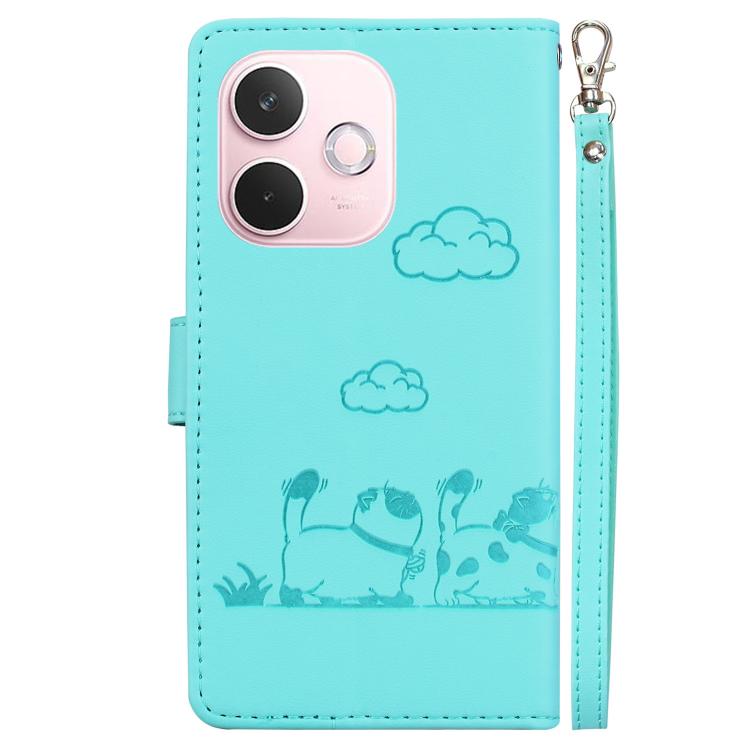 For OPPO A5 Pro 5G Cute Cats RFID Leather Phone Case