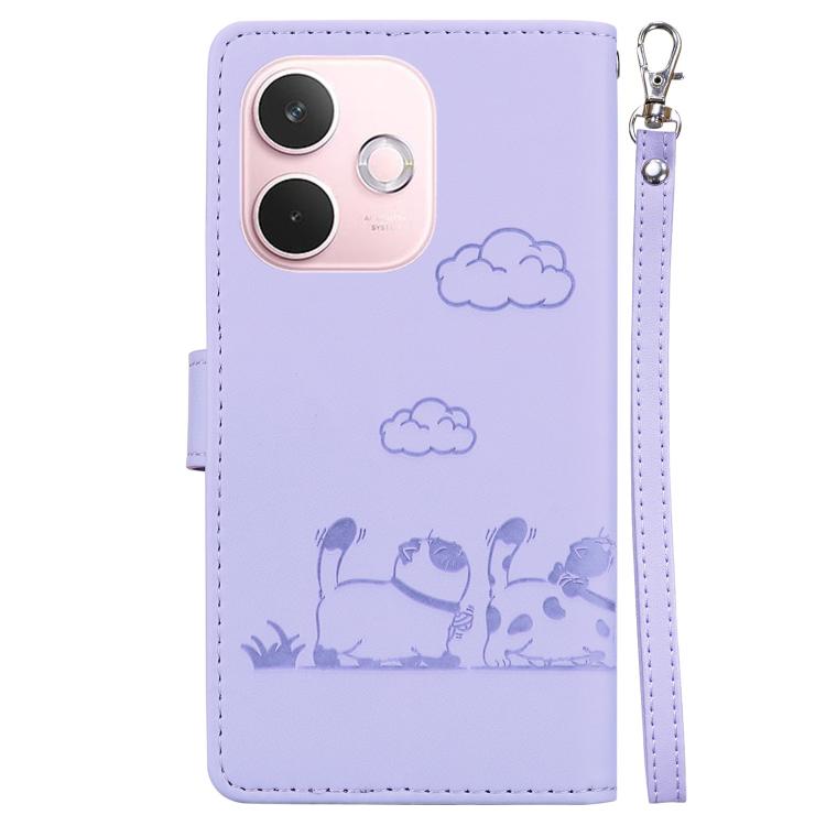 For OPPO A5 Pro 5G Cute Cats RFID Leather Phone Case