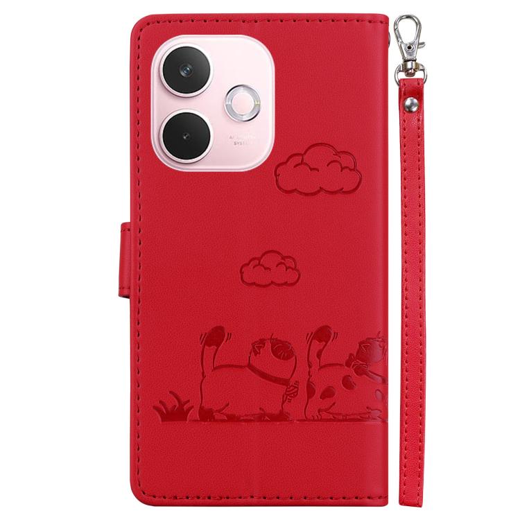 For OPPO A5 Pro 5G Cute Cats RFID Leather Phone Case