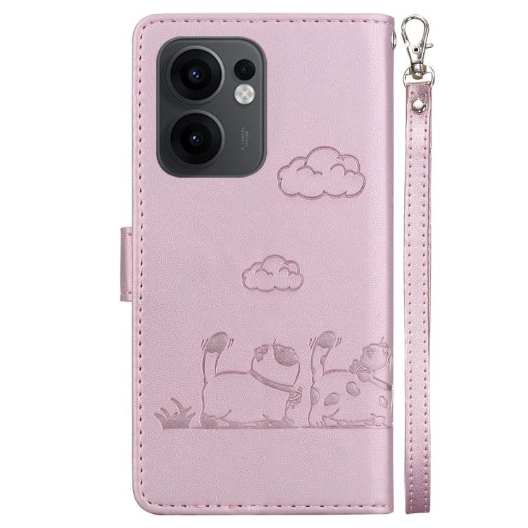 For OPPO Reno13 F 4G / 5G Cute Cats RFID Leather Phone Case