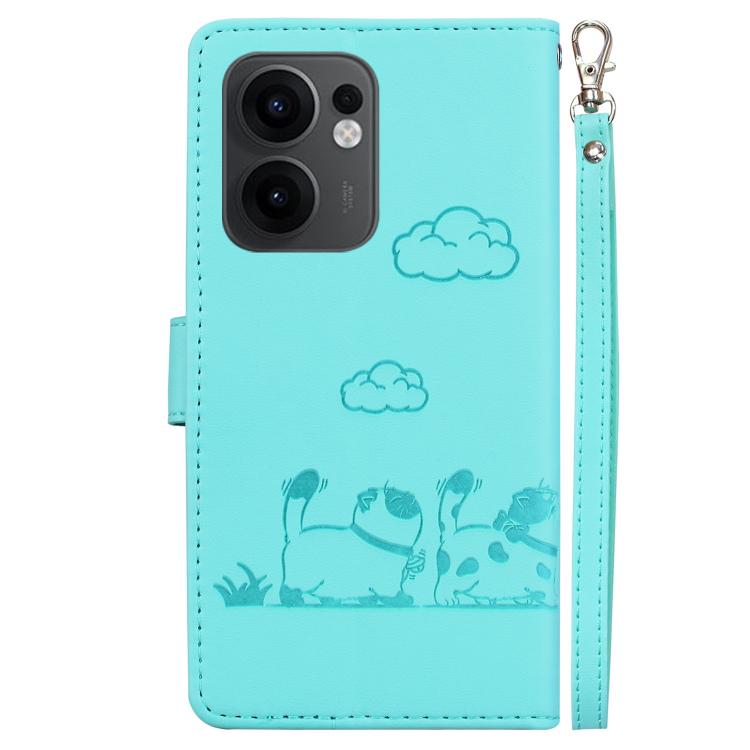 For OPPO Reno13 F 4G / 5G Cute Cats RFID Leather Phone Case