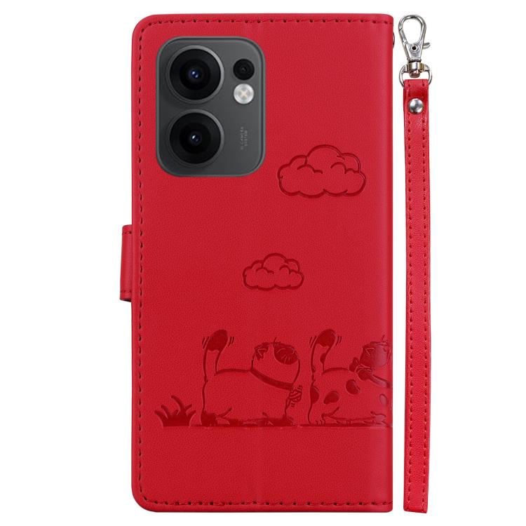 For OPPO Reno13 F 4G / 5G Cute Cats RFID Leather Phone Case
