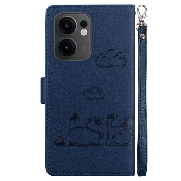 For OPPO Reno13 F 4G / 5G Cute Cats RFID Leather Phone Case