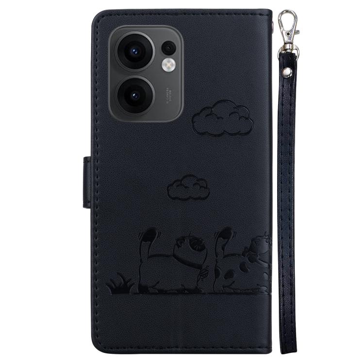 For OPPO Reno13 F 4G / 5G Cute Cats RFID Leather Phone Case