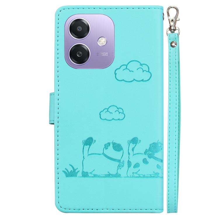 For OPPO A5x 5G / A3 4G / 5G / A3x 4G / 5G Cute Cats RFID Leather Phone Case