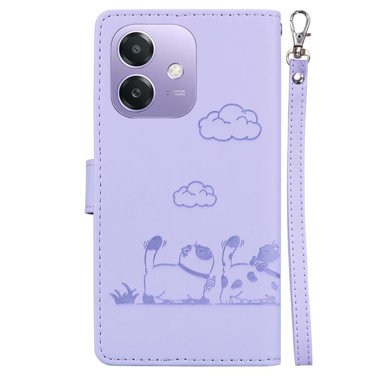 For OPPO A5x 5G / A3 4G / 5G / A3x 4G / 5G Cute Cats RFID Leather Phone Case