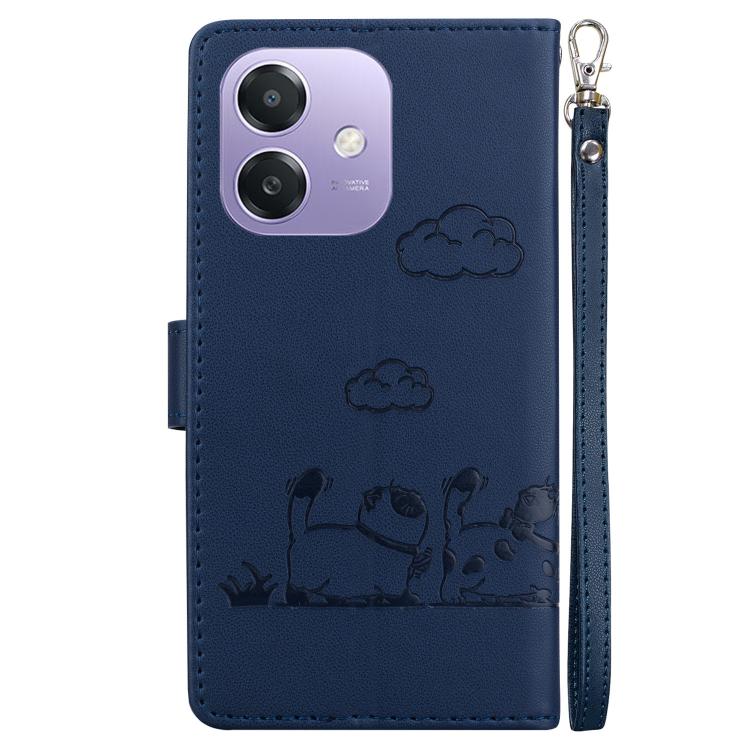 For OPPO A5x 5G / A3 4G / 5G / A3x 4G / 5G Cute Cats RFID Leather Phone Case