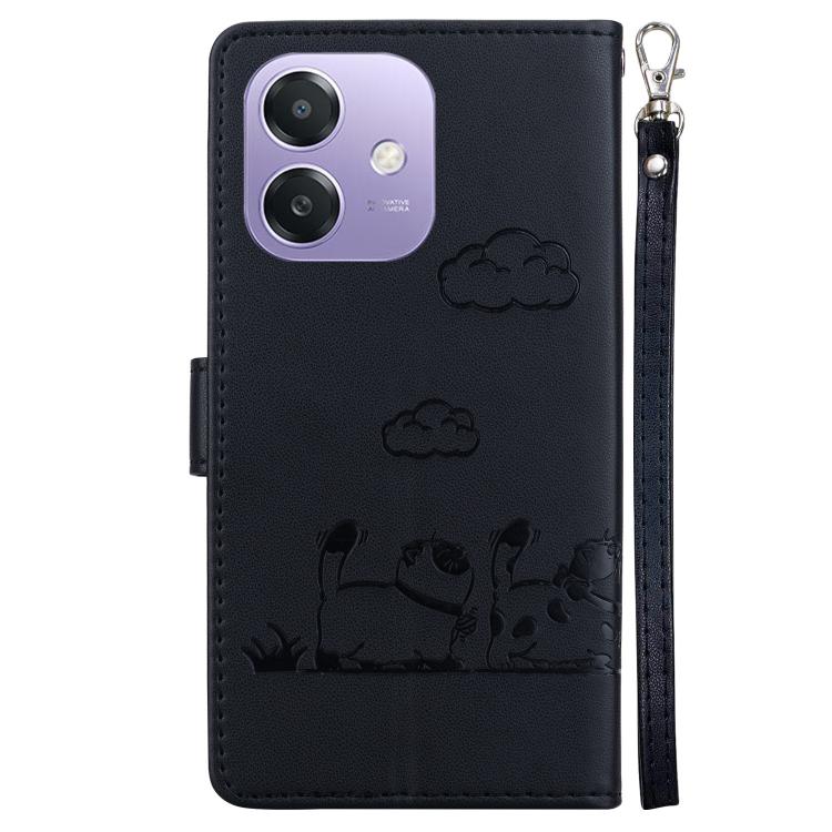 For OPPO A5x 5G / A3 4G / 5G / A3x 4G / 5G Cute Cats RFID Leather Phone Case