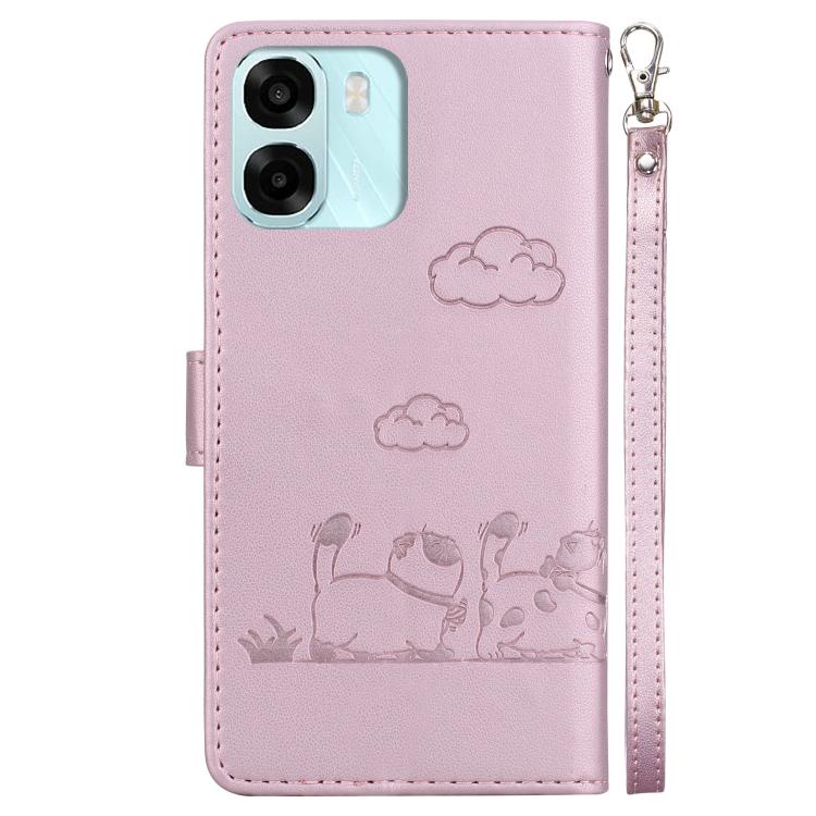 For OPPO A6 / A6s / A6t / A6x 4G / 5G Global Cute Cats RFID Leather Phone Case