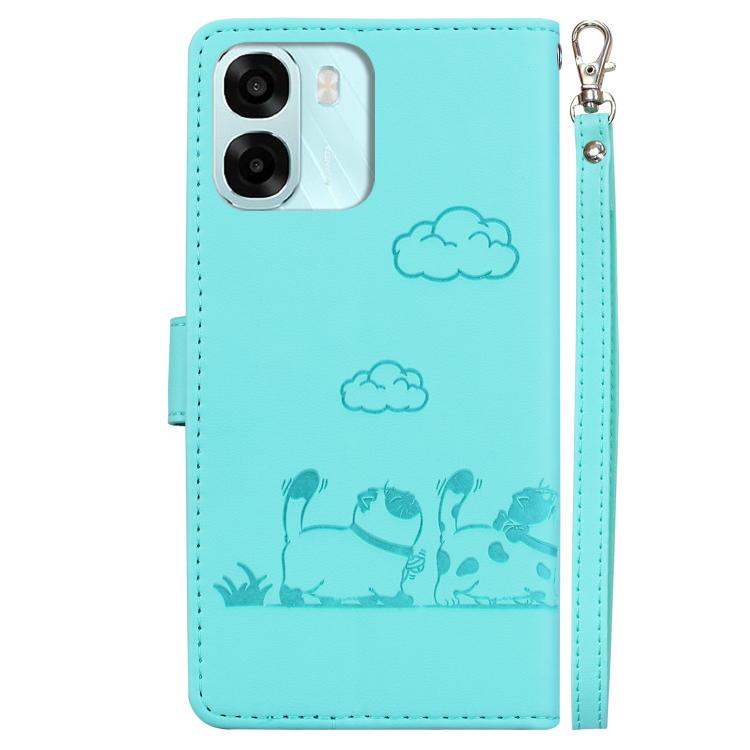 For OPPO A6 / A6s / A6t / A6x 4G / 5G Global Cute Cats RFID Leather Phone Case