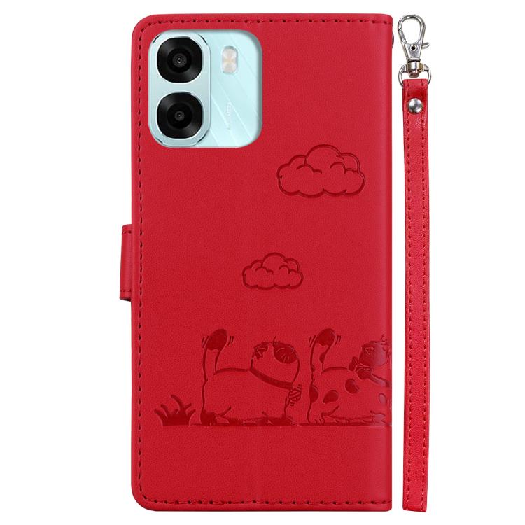 For OPPO A6 / A6s / A6t / A6x 4G / 5G Global Cute Cats RFID Leather Phone Case