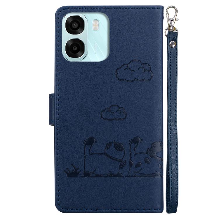 For OPPO A6 / A6s / A6t / A6x 4G / 5G Global Cute Cats RFID Leather Phone Case