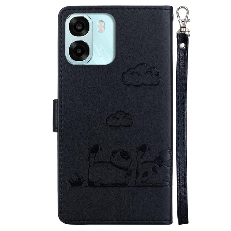 For OPPO A6 / A6s / A6t / A6x 4G / 5G Global Cute Cats RFID Leather Phone Case