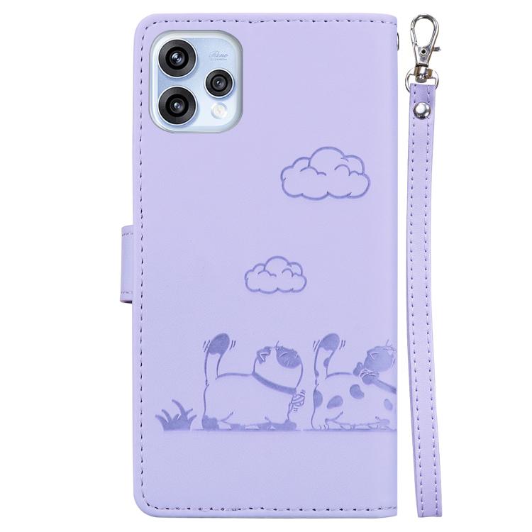 For OPPO Reno15 5G Global Cute Cats RFID Leather Phone Case
