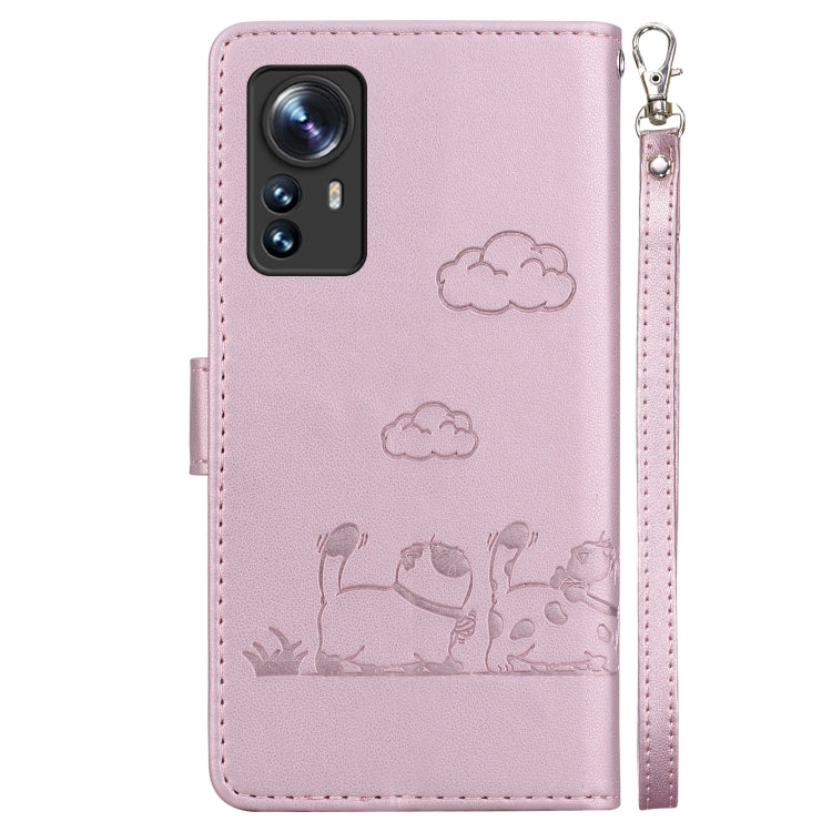 For Xiaomi 12 / 12X Cute Cats RFID Leather Phone Case