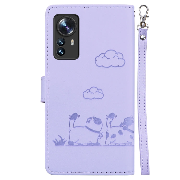 For Xiaomi 12 / 12X Cute Cats RFID Leather Phone Case