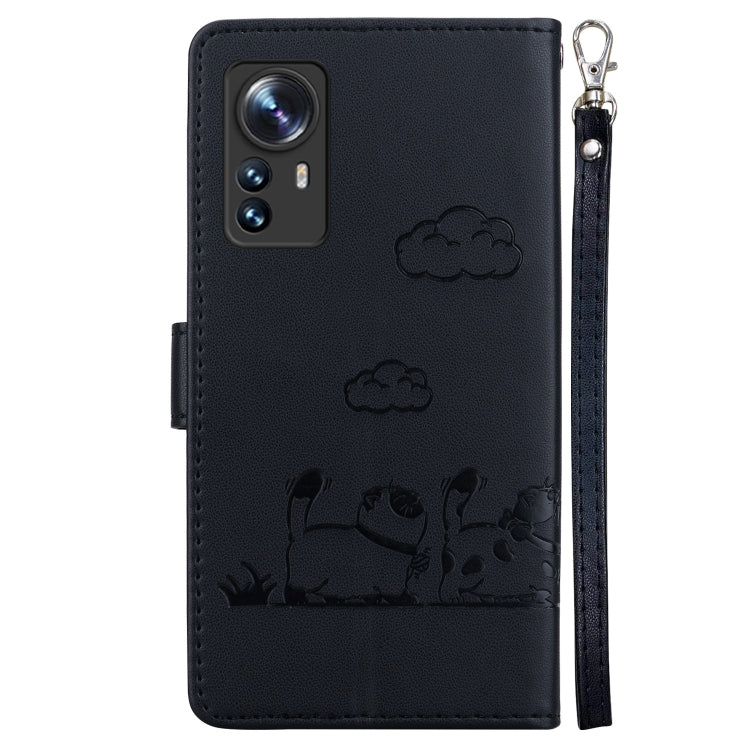 For Xiaomi 12 / 12X Cute Cats RFID Leather Phone Case