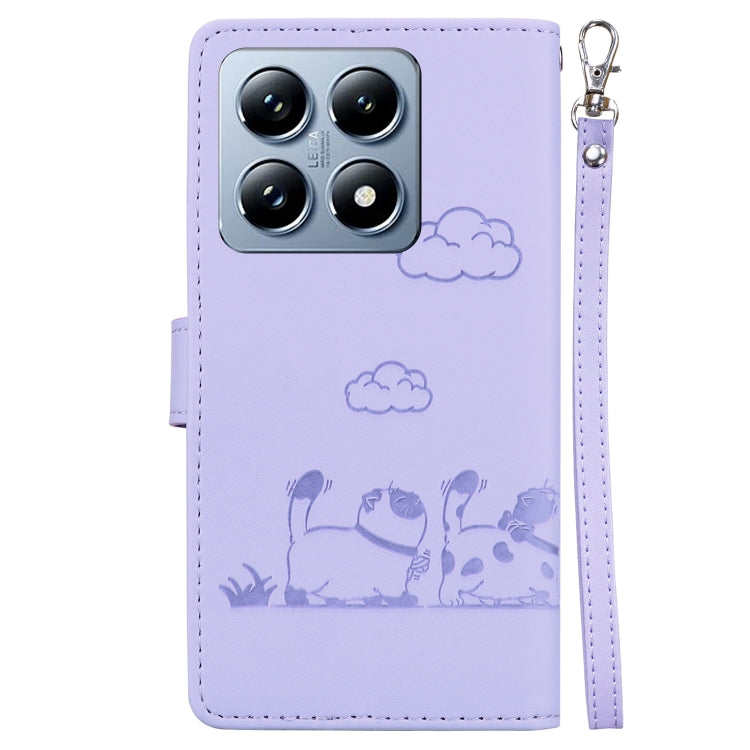 For Xiaomi 14T Pro Cute Cats RFID Leather Phone Case