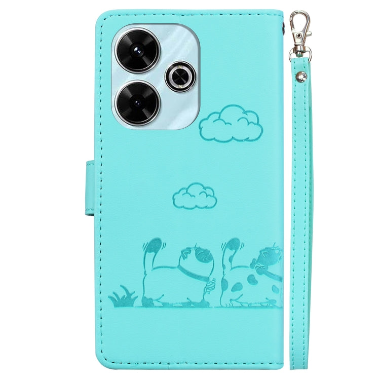 For Xiaomi Poco M6 4G Cute Cats RFID Leather Phone Case