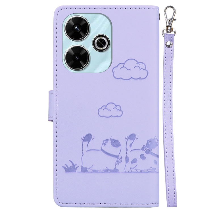 For Xiaomi Poco M6 4G Cute Cats RFID Leather Phone Case