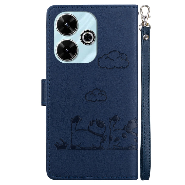 For Xiaomi Poco M6 4G Cute Cats RFID Leather Phone Case
