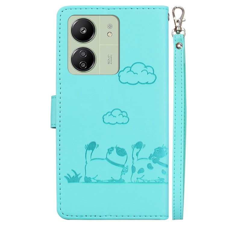 For Xiaomi Poco C65 4G Cute Cats RFID Leather Phone Case