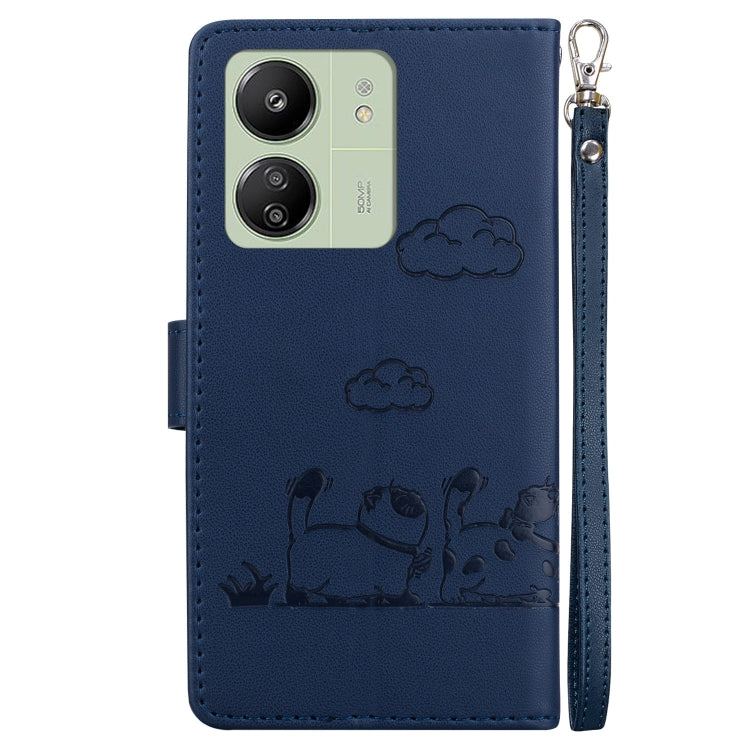 For Xiaomi Poco C65 4G Cute Cats RFID Leather Phone Case