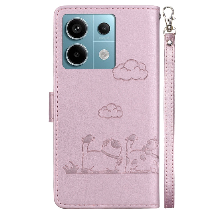 For Xiaomi Poco X6 5G Global Cute Cats RFID Leather Phone Case