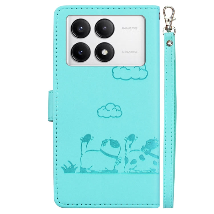 For Xiaomi Poco F6 Pro Cute Cats RFID Leather Phone Case