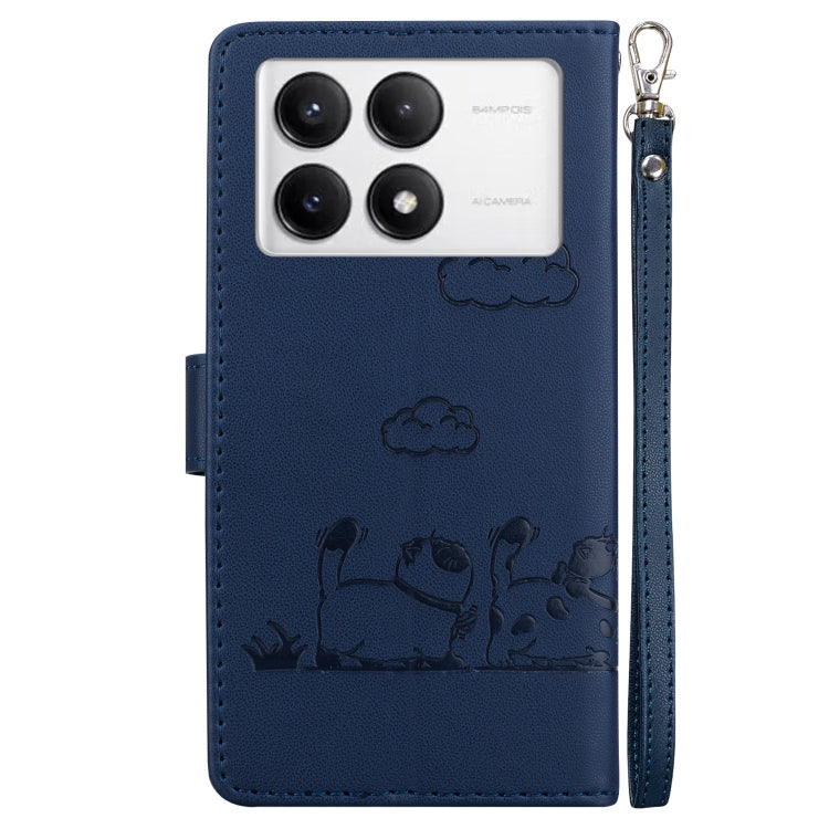 For Xiaomi Poco F6 Pro Cute Cats RFID Leather Phone Case