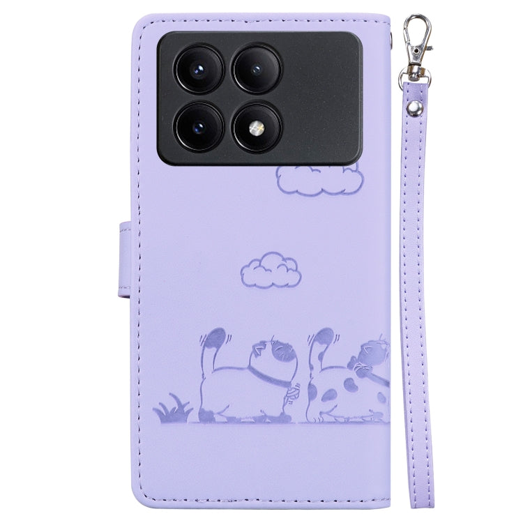 For Xiaomi Poco X6 Pro Cute Cats RFID Leather Phone Case