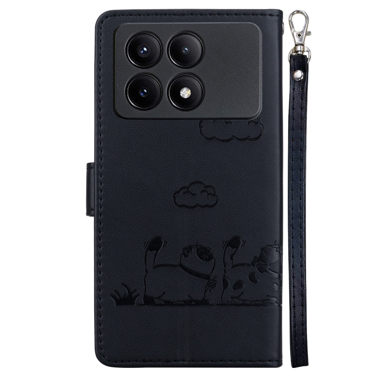 For Xiaomi Poco X6 Pro Cute Cats RFID Leather Phone Case