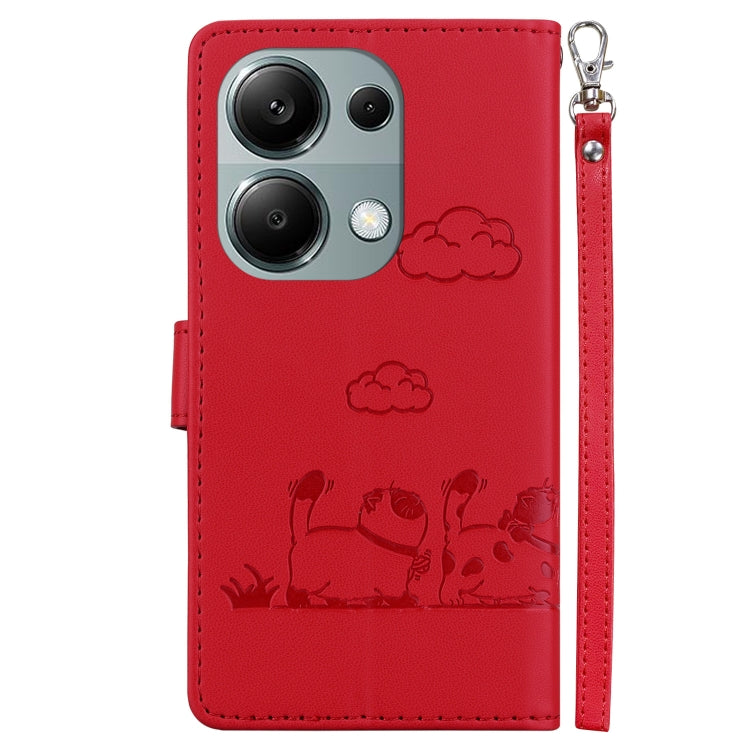 For Xiaomi Poco M6 Pro 4G Cute Cats RFID Leather Phone Case
