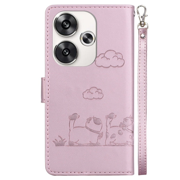 For Xiaomi Poco F6 Cute Cats RFID Leather Phone Case