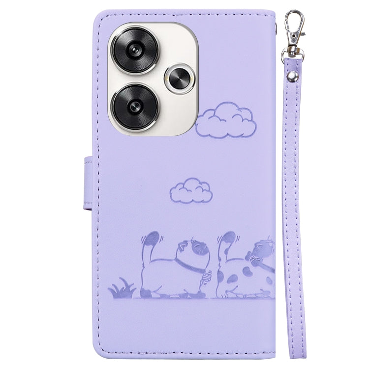For Xiaomi Poco F6 Cute Cats RFID Leather Phone Case