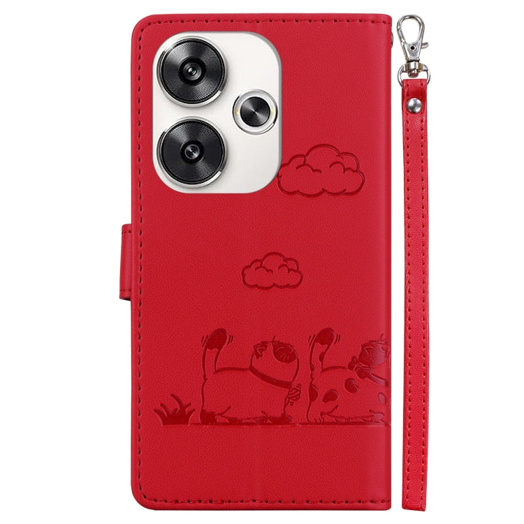 For Xiaomi Poco F6 Cute Cats RFID Leather Phone Case