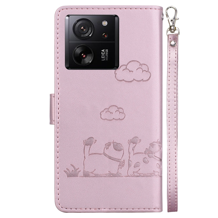 For Xiaomi 13T / 13T Pro Cute Cats RFID Leather Phone Case