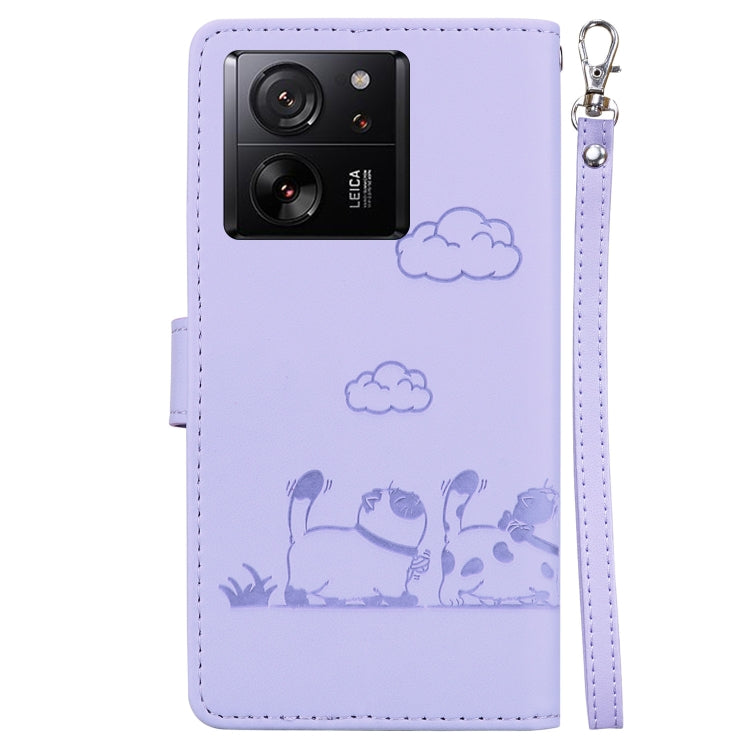 For Xiaomi 13T / 13T Pro Cute Cats RFID Leather Phone Case