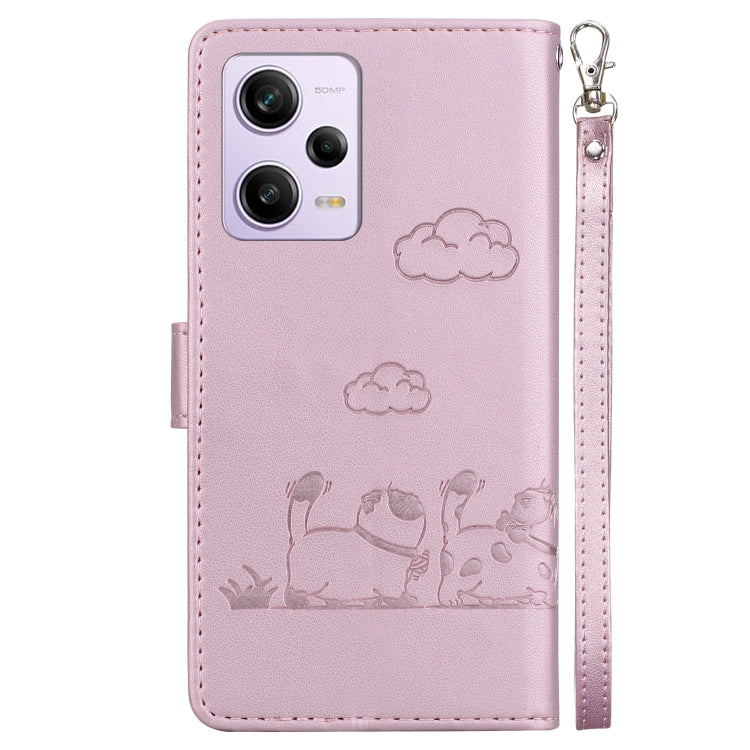 For Xiaomi Poco X5 Pro Cute Cats RFID Leather Phone Case