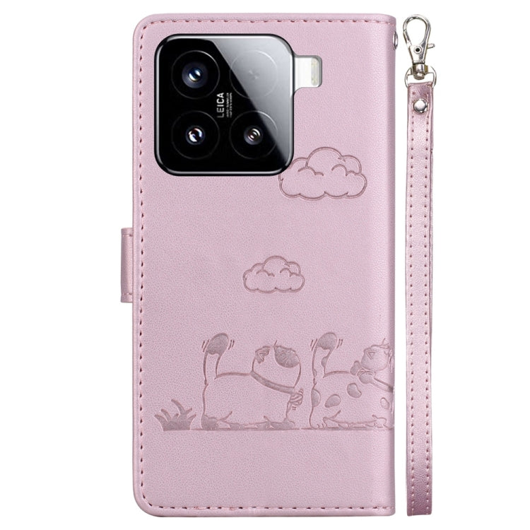 For Xiaomi 15 Cute Cats RFID Leather Phone Case