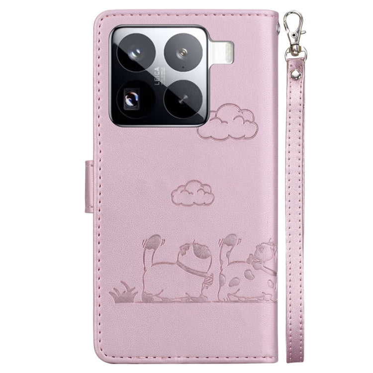 For Xiaomi 15 Pro Cute Cats RFID Leather Phone Case