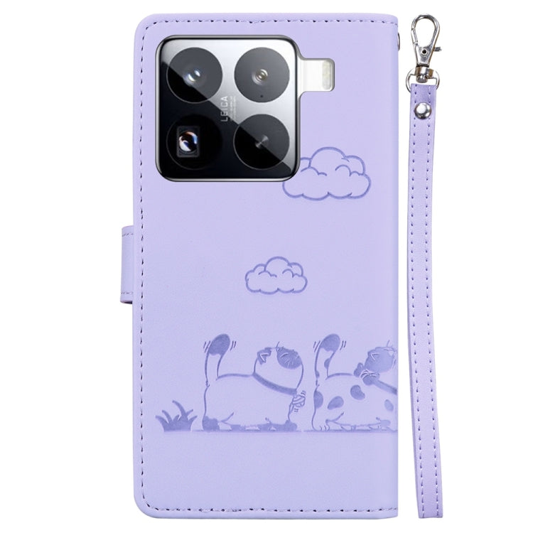 For Xiaomi 15 Pro Cute Cats RFID Leather Phone Case